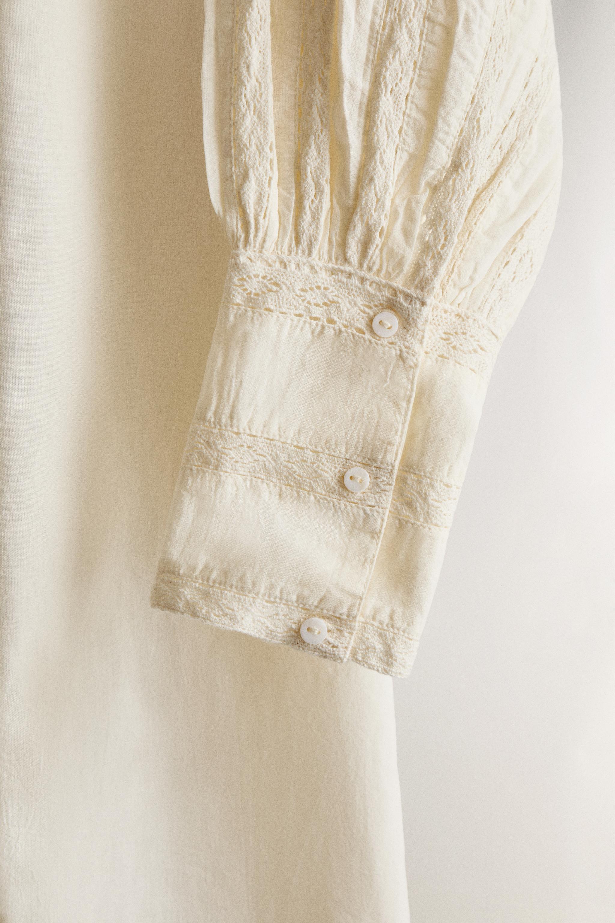 CHEMISE DE NUIT COTON DENTELLE AJOURÉE